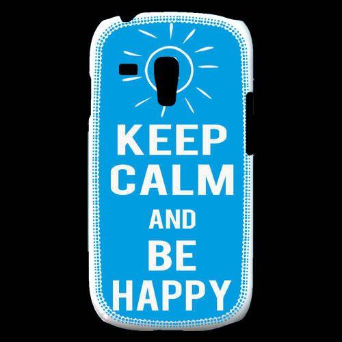 Coque  Samsung Galaxy S3 Mini Keep Calm Be Happy Cyan
