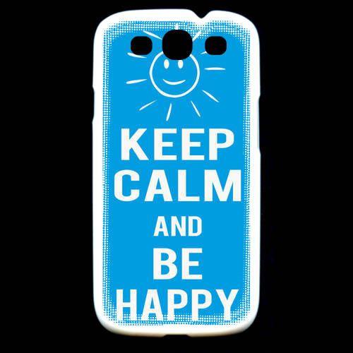Coque  Samsung Galaxy S3 Keep Calm Be Happy Cyan