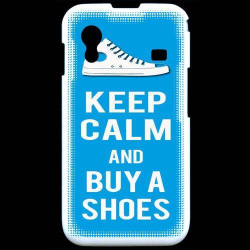 Coque  Samsung Ace S5830 Keep Calm Buy Shoes Cyan