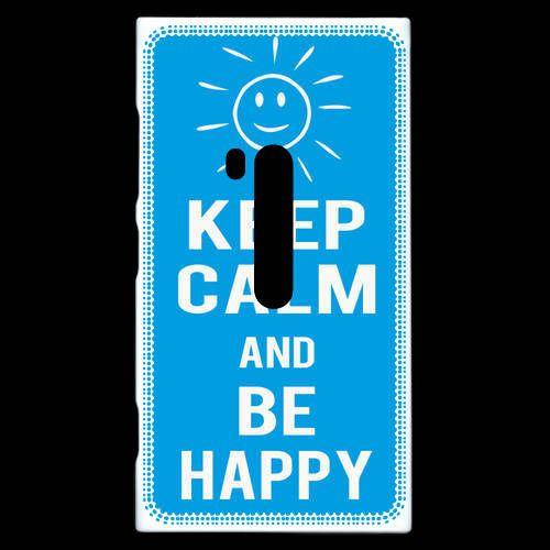 Coque  Nokia Lumia 920 Keep Calm Be Happy Cyan