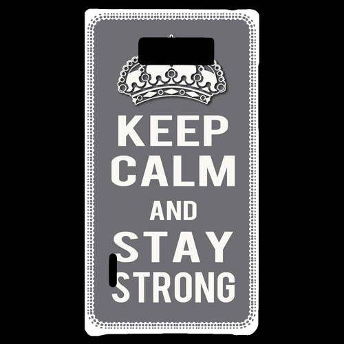 Coque  Lg Optimus L7 Keep Calm Stay Strong Gris