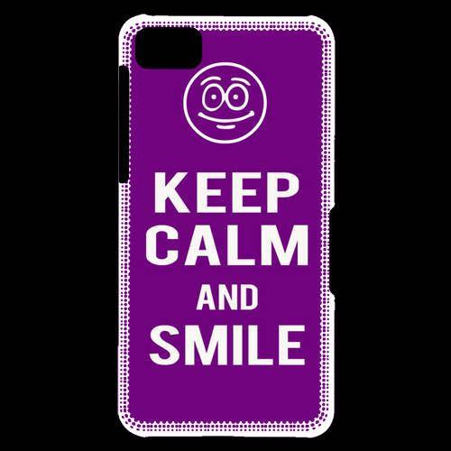 Coque  Blackberry Z10 Keep Calm Smile Violet