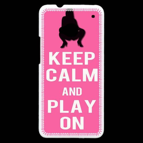 Coque  Htc One Keep Calm Play On Rose