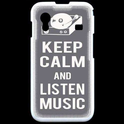 Coque  Samsung Ace S5830 Keep Calm Listen Music Gris