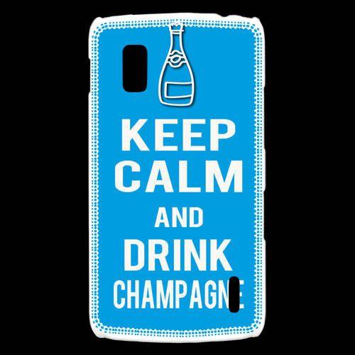 Coque  Lg Nexus 4 Keep Calm Drink Champagne Cyan