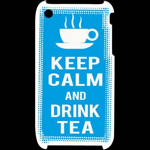 Coque  Iphone 3g / 3gs Keep Calm Drink Tea Cyan