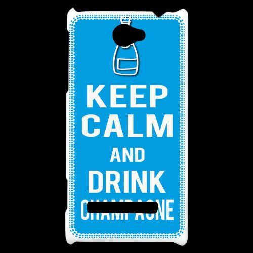 Coque  Htc Windows Phone 8s Keep Calm Drink Champagne Cyan