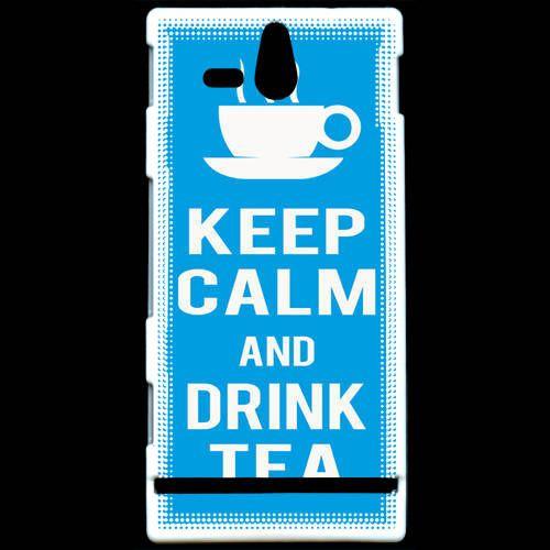 Coque  Sony Xperia U Keep Calm Drink Tea Cyan