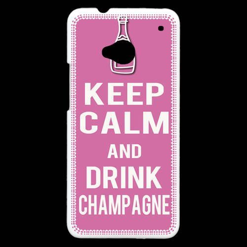 Coque  Htc One Keep Calm Drink Champagne Rose