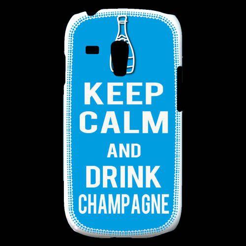 Coque  Samsung Galaxy S3 Mini Keep Calm Drink Champagne Cyan