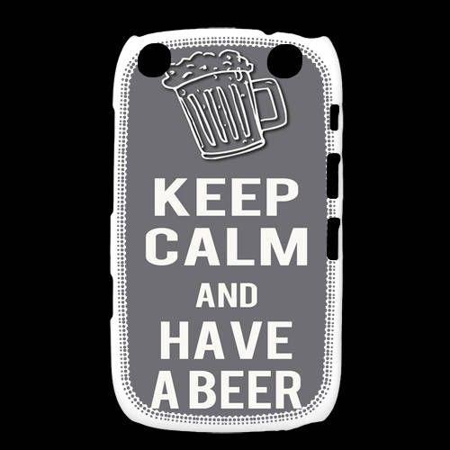 Coque  Blackberry Curve 9320 Keep Calm Have A Beer Gris