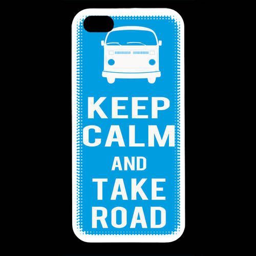 Coque  Iphone 5 Keep Calm Take Road Cyan