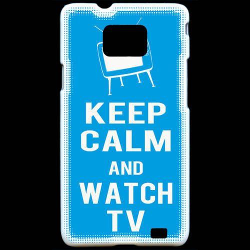 Coque  Samsung Galaxy S2 Keep Calm Watch Tv Cyan