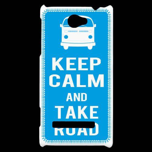 Coque  Htc Windows Phone 8s Keep Calm Take Road Cyan