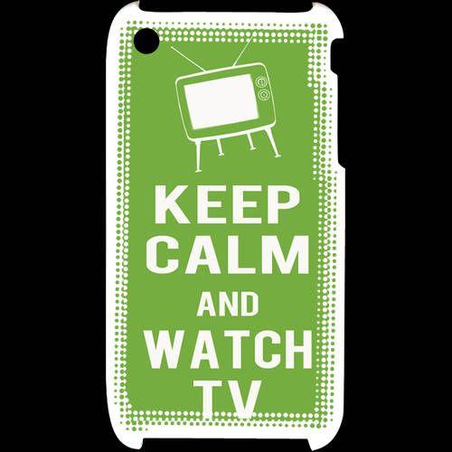 Coque  Iphone 3g / 3gs Keep Calm Watch Tv Vert