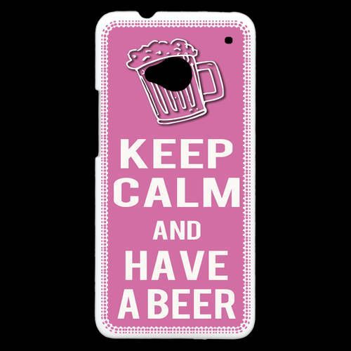 Coque  Htc One Keep Calm Have A Beer Rose