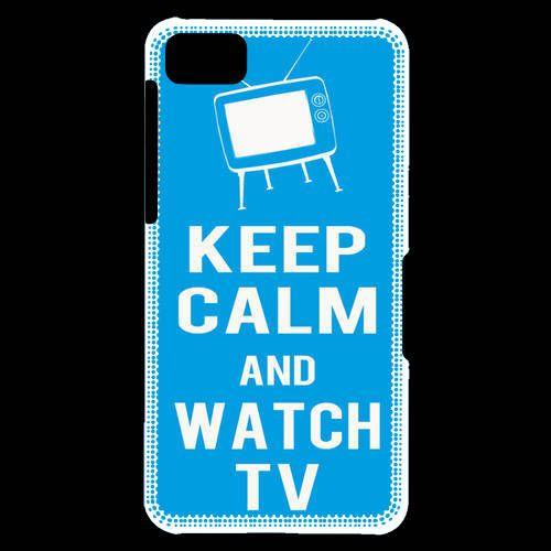 Coque  Blackberry Z10 Keep Calm Watch Tv Cyan