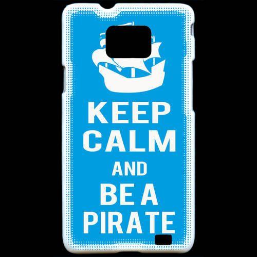 Coque  Samsung Galaxy S2 Keep Calm Be A Pirate Cyan