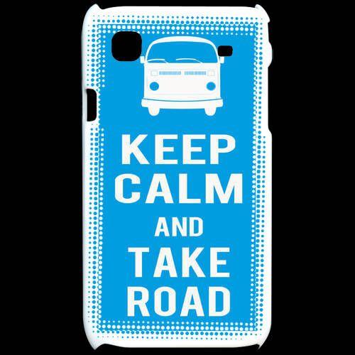 Coque  Samsung Galaxy S Keep Calm Take Road Cyan