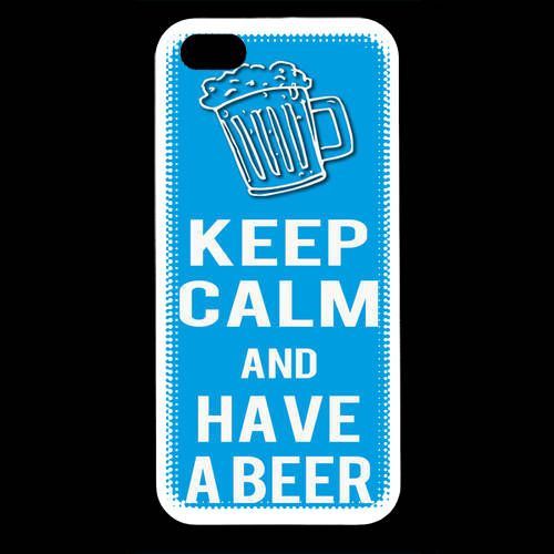 Coque  Iphone 5 Keep Calm Have A Beer Cyan