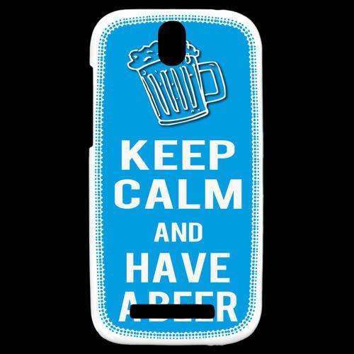 Coque  Htc One Sv Keep Calm Have A Beer Cyan