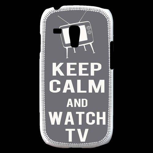 Coque  Samsung Galaxy S3 Mini Keep Calm Watch Tv Gris
