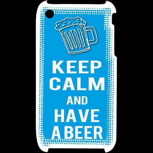 Coque  Iphone 3g / 3gs Keep Calm Have A Beer Cyan