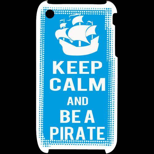 Coque  Iphone 3g / 3gs Keep Calm Be A Pirate Cyan