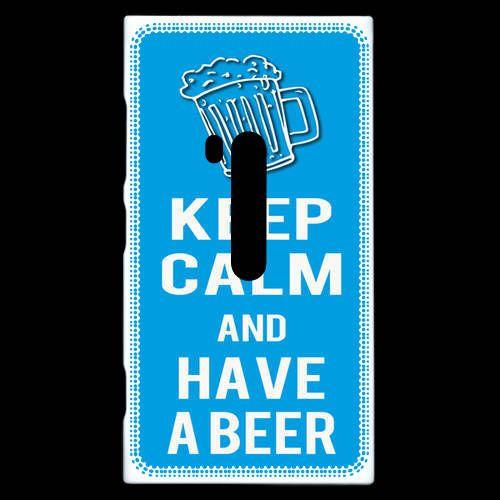 Coque  Nokia Lumia 920 Keep Calm Have A Beer Cyan