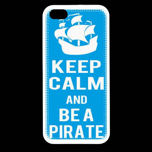 Coque  Iphone 5 Keep Calm Be A Pirate Cyan