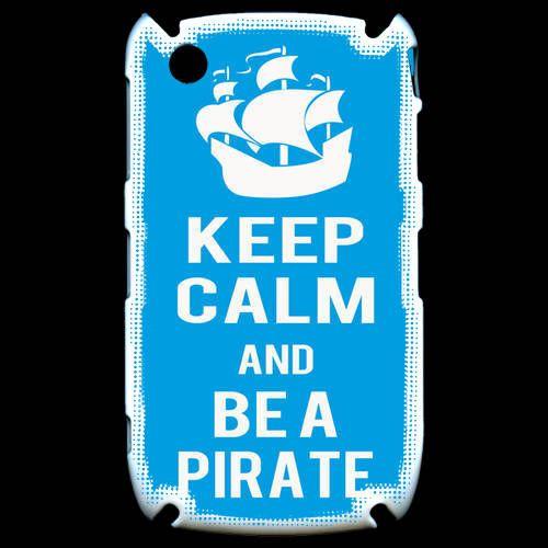 Coque  Blackberry 8520 Keep Calm Be A Pirate Cyan