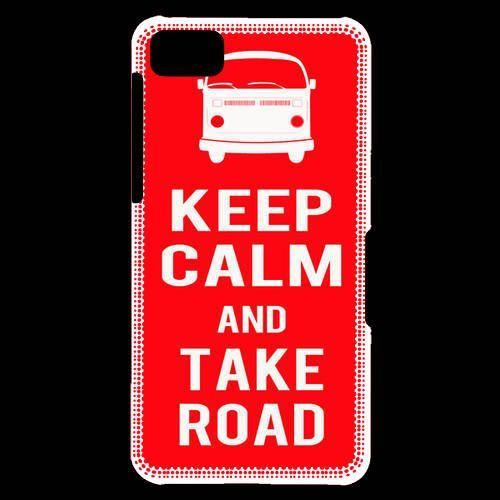 Coque  Blackberry Z10 Keep Calm Take Road Rouge