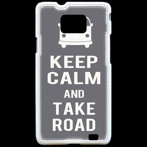 Coque  Samsung Galaxy S2 Keep Calm Take Road Gris