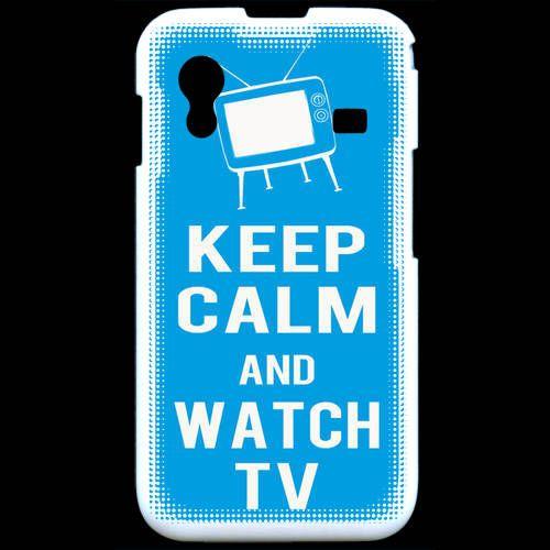 Coque  Samsung Ace S5830 Keep Calm Watch Tv Cyan