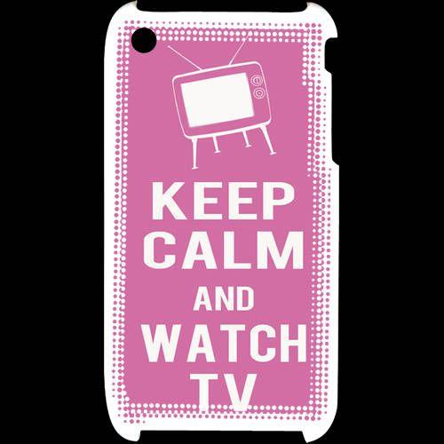 Coque  Iphone 3g / 3gs Keep Calm Watch Tv Rose