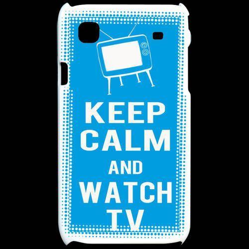 Coque  Samsung Galaxy S Keep Calm Watch Tv Cyan