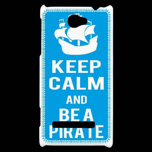 Coque  Htc Windows Phone 8s Keep Calm Be A Pirate Cyan