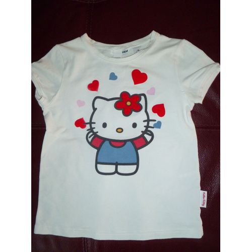 T-Shirt H&m Blanc Taille 8 Ans Hello Kitty