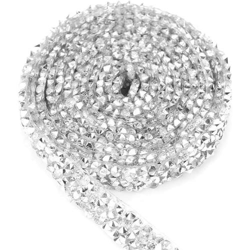 10yard 10mm Strass Ruban Diamant Argent en Plastique Rouleau de Maille de Diamant Enrouleur De Maille Artisanat D¿¿coration DIY