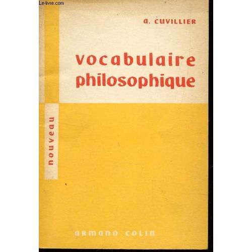 Vocabulaire Philosophique  / Specimen.