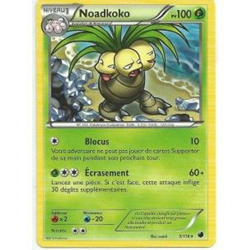 Carte Pokémon 5/116 Noadkoko Noir & Blanc Glaciation Plasma Vf Neuve