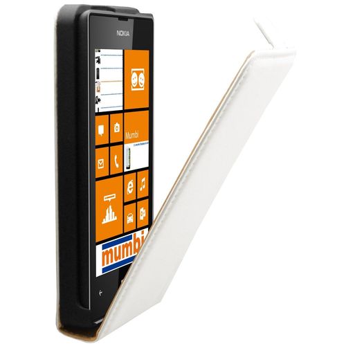 Housse Coque Etui Pochette  En Vrai Cuir (Véritable) Couleur Blanc Pour   Nokia Lumia 520 + Film Protection D'écran/ Real Leather Case Color White For   Nokia Lumia 520 + Screen Guard