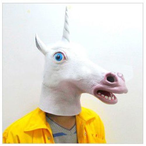 Masque Halloween Cosplay Latex Deguisement  Animal Licorne