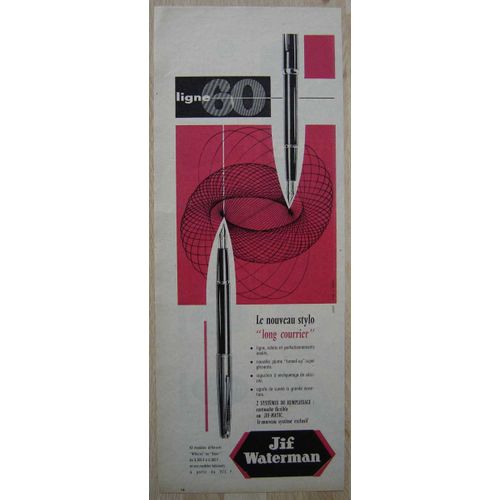 Publicité Papier - Stylo Jif Waterman De 1959