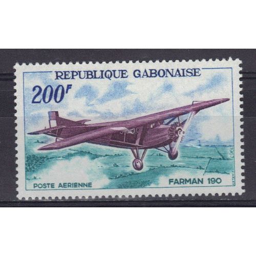 Gabon 1967 Poste Aerienne : Anciens Avions : Farman 190 - Timbre 200 F. Neuf * Cote 4,15 