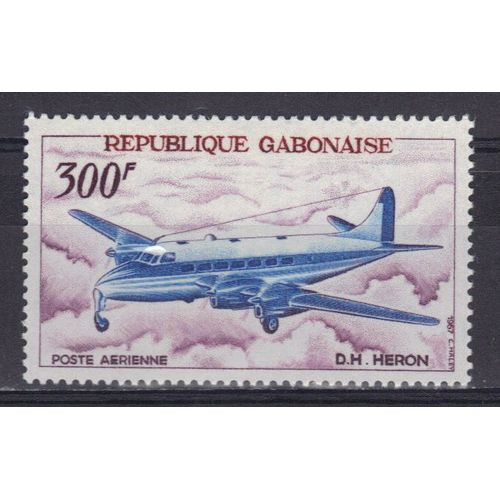 Gabon 1967 Poste Aerienne : Anciens Avions : De Haviland "Héron" - Timbre 300 F. Neuf * Cote 7,25 