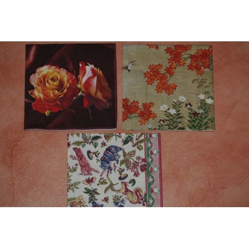 Lot 5 De 15 Serviettes Papier