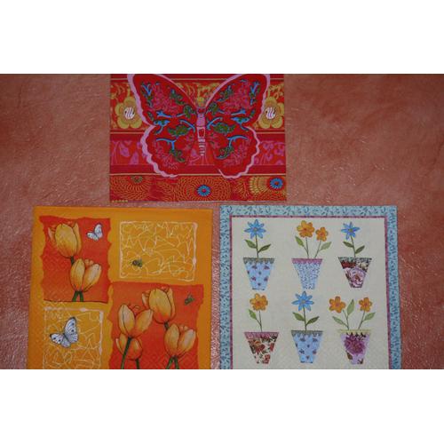 Lot 9 De 15 Serviettes Papier