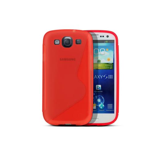 Coque Galaxy S3 Silicone Grip-Rouge Translucide