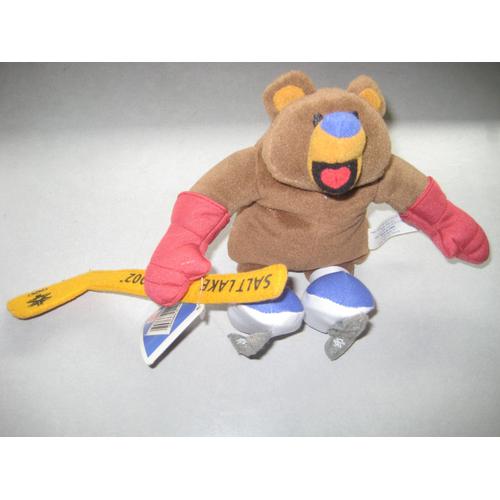 Peluche Ours Salt Lake 2002 Official Mascotte Mattel 25 Cm